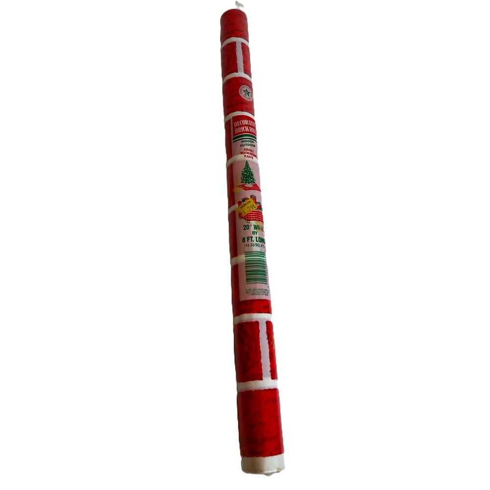 Vtg 1991 Bleyer Industries Christmas Faux Brick Fireplace Plastic Roll 20"x8'